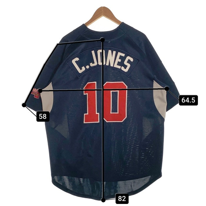 00's NIKE TEAM ナイキ Atlanta Braves アトランタ・ブレーブス C.JONES ベースボールシャツ ジャージー ネイビー Size L 福生店