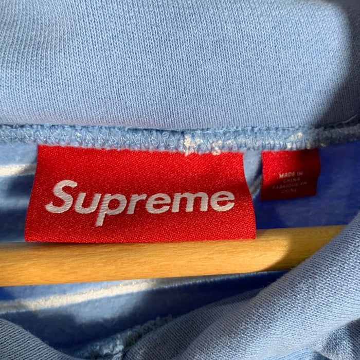 SUPREME シュプリーム 24AW Satin Applique Hooded Sweatshirt サテンアップリケ プルオーバースウェットパーカー フーディ ライトブルー Size L 福生店