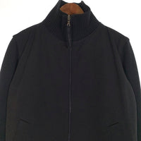 PRADA プラダ ナイロン ウール切替 ドライバーズニット ジップアップジャケット ブラック イタリア製 Size M 福生店