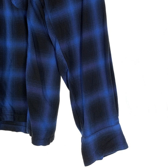 Hide and Seek ハイドアンドシーク レーヨン オンブレチェックシャツ 長袖 ブルー HS-020223 Size M 福生店