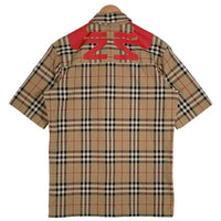 BURBERRY バーバリー 22SS Universal Passport ユニバーサルパスポート ノバチェック 半袖 ハーフジップ シャツ ベージュ Size XS 福生店