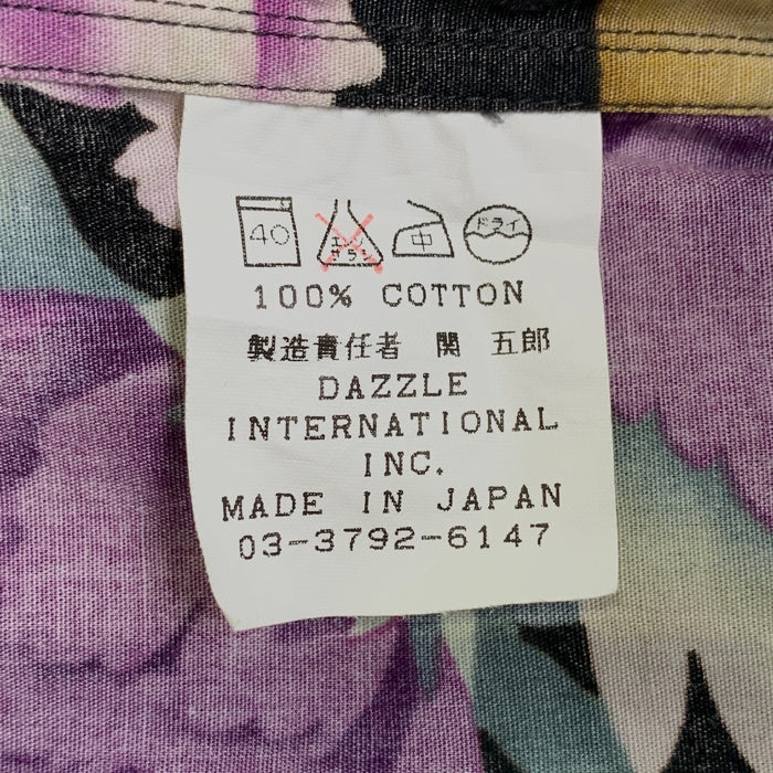 Dry Bones ドライボーンズ オープンカラー コットンシャツ ブラック 和柄 鯉 Size M 福生店