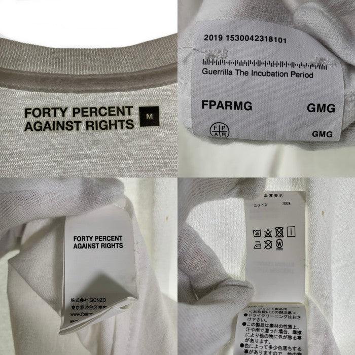 FORTY PERCENT AGAINST RIGHTS フォーティーパーセント アゲインストライツ ロゴプリント 半袖 Tシャツ ホワイト Size M 福生店