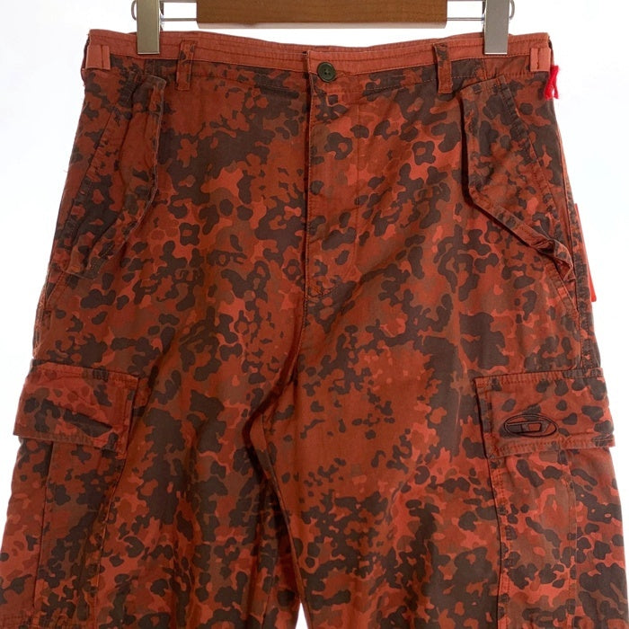 DIESEL ディーゼル P-ATLAN-PAT カーゴパンツ ストレート 迷彩 レッド カモ A03682 Size 32 福生店