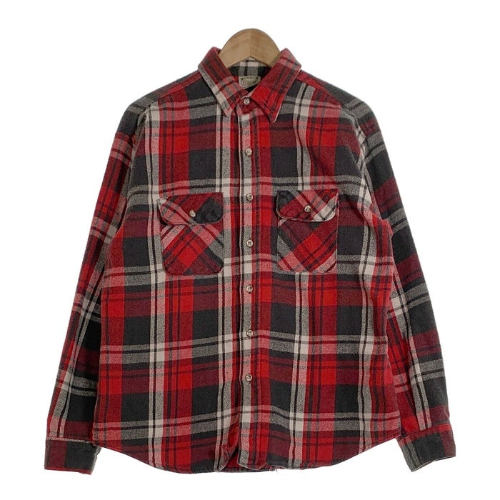 90's FIVE BROTHER ファイブブラザー 長袖 フランネルシャツ レッド ブラック ホワイト USA製 Size XL 福生店