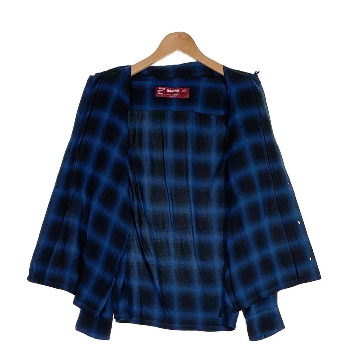 Hide and Seek ハイドアンドシーク レーヨン オンブレチェックシャツ 長袖 ブルー HS-020223 Size M 福生店