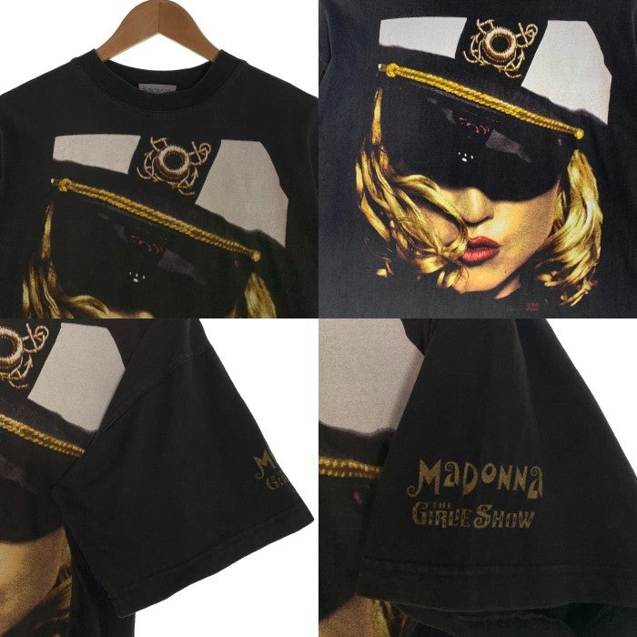 90's Madonna マドンナ GIRLIE SHOW 1993 AUSTRALIA ガーリーショー プリント Tシャツ ブラック 袖裾ダブル SPORTS ROAD Size M 福生店