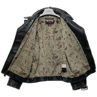 Schott ショット GLAD HAND グラッドハンド ワンスター レザー ダブルライダースジャケット 加工 ハンドペイント ブラック 7659 Size XXL 瑞穂店