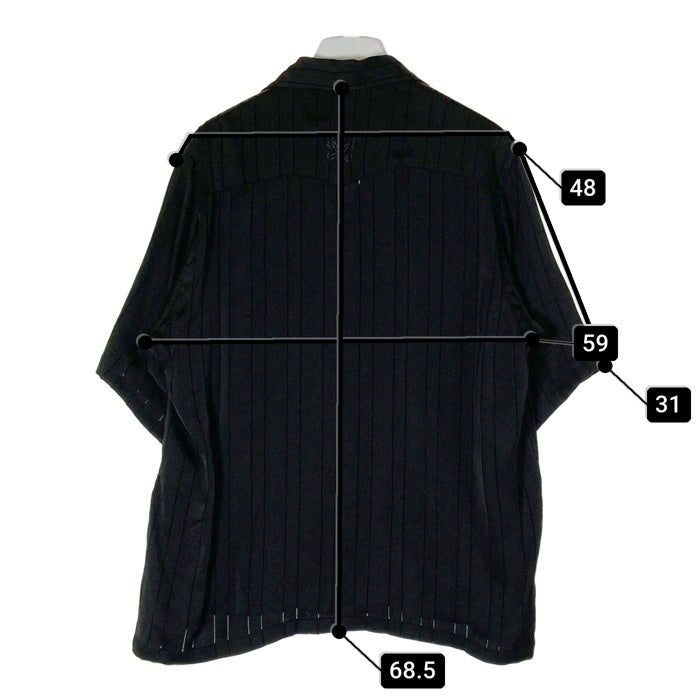 Needles ニードルス OT202 S/S Cowboy One-Up Shirt TA/CU/PE Georgette パピヨン刺繍 カウボーイ オープンカラーシャツ ブラック sizeS 瑞穂店
