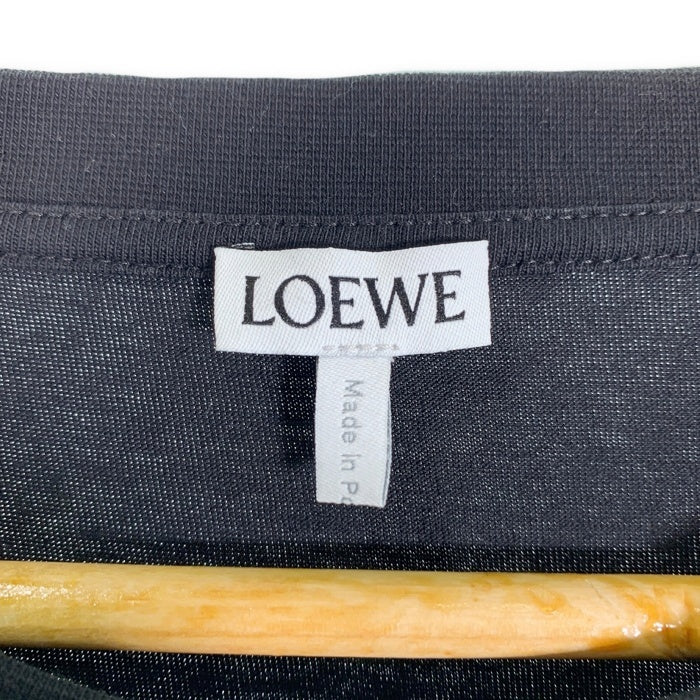 LOEWE ロエベ アナグラム ロゴ刺繡 クルーネック Tシャツ ブラック H526Y22X75 Size XL 福生店