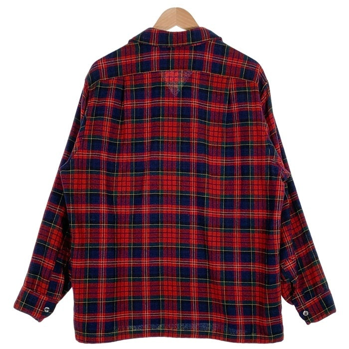70's PENDLETON ペンドルトン ウール チェックシャツ 長袖シャツ レッド USA製 Size XL 福生店