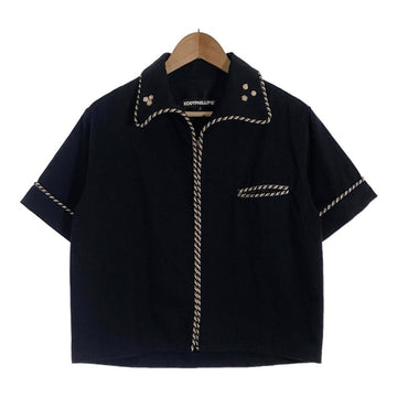 KODY PHILLIPS コディフィリップス LASSO SHIRT コットン 装飾 半袖シャツ ブラック Size S 福生店