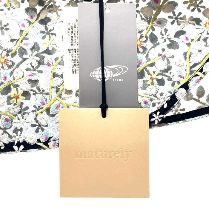 maturely マチュアリー オーガンジー フラワー刺繍 ウエスタンシャツ ブラック size- 瑞穂店