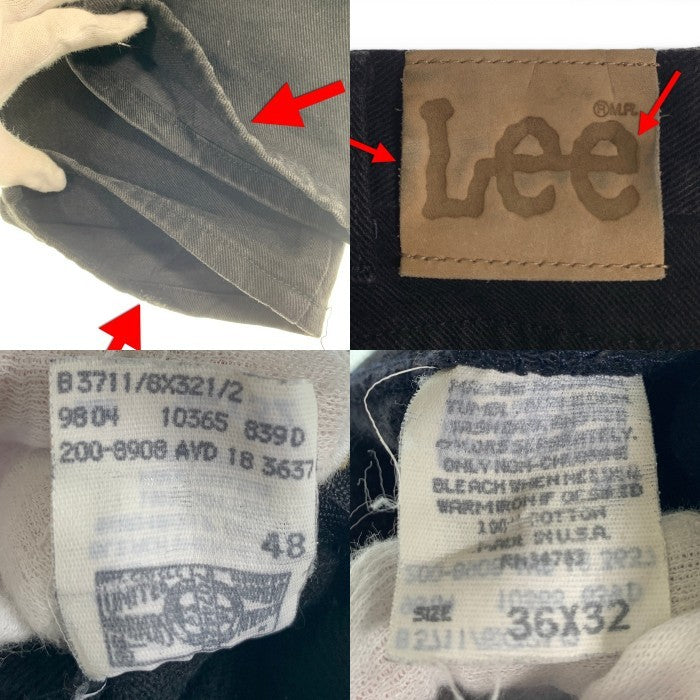 90's LEE リー 200 ブラック デニムパンツ ブラック 200-8908 USA製 Size 36×32 福生店