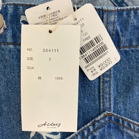 Alley by w closet アリーバイダブルクローゼット  デニム リボン柄デニムオーバーオール インディゴ SizeFREE 瑞穂店