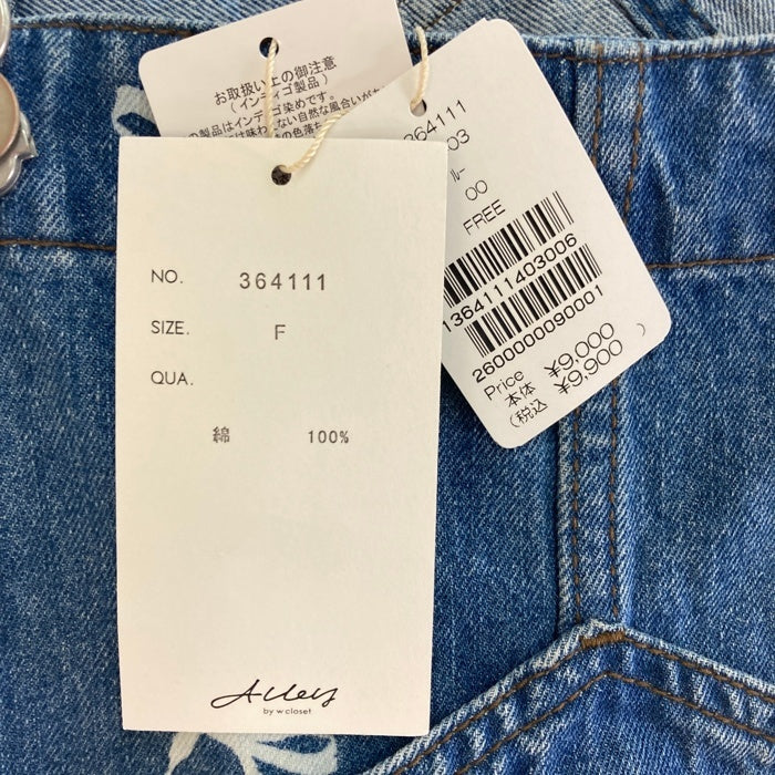 Alley by w closet アリーバイダブルクローゼット  デニム リボン柄デニムオーバーオール インディゴ SizeFREE 瑞穂店