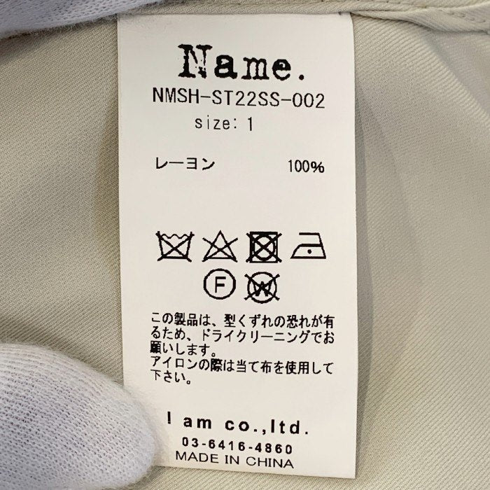 Name. ネーム 22SS VISCOSE S/S OC SH オープンカラーレーヨンシャツ アイボリー 半袖 NMSH-ST22SS-002 Size 1 福生店