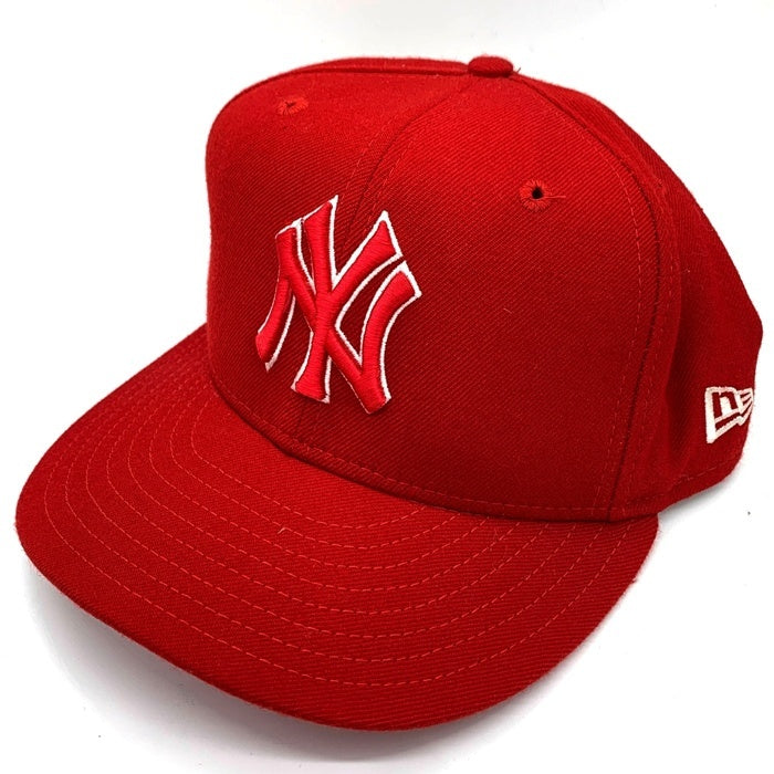 90's New Era ニューエラ 59FIFTY MLB ニューヨーク・ヤンキース ウールベースボールキャップ レッド USA製 Size 7 3/8 (58.7cm) 福生店