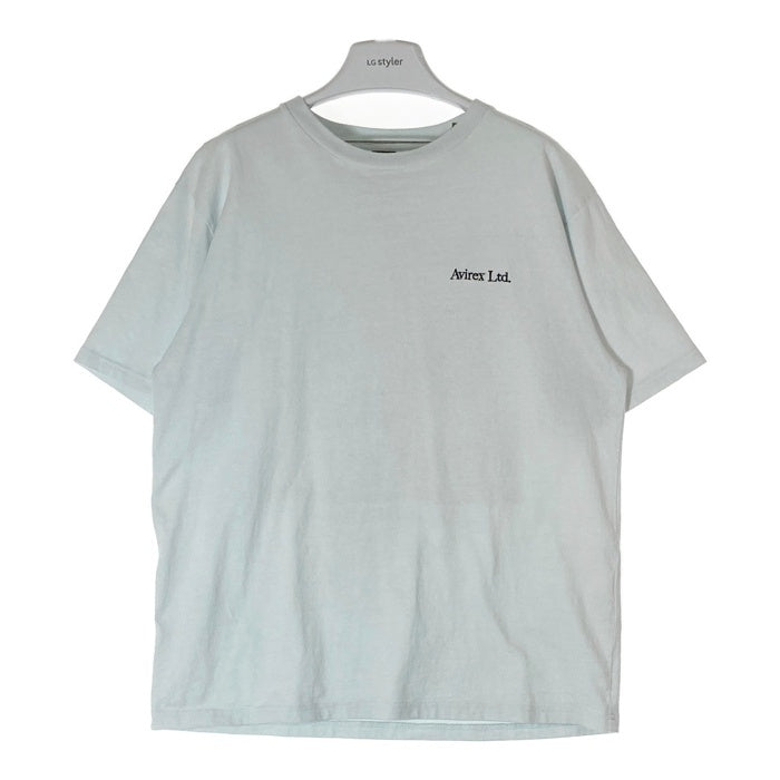 AVIREX アヴィレックス FLYOVER HIGH BOMB BURST バックプリント Tシャツ ブルーグレー sizeL 瑞穂店
