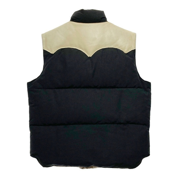 SUGAR CANE シュガーケーン SC11597 レザーヨーク ダウンベスト ブラック ベージュ Size L 瑞穂店