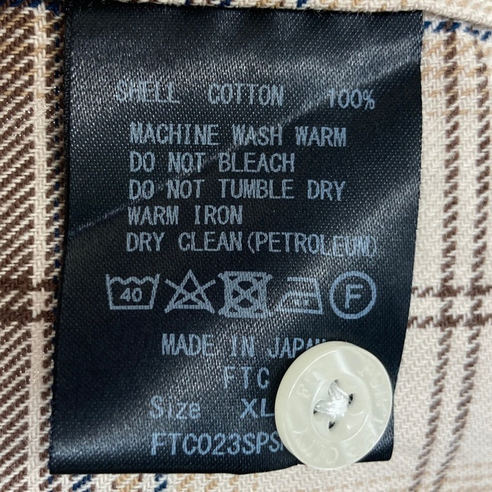 FTC エフティーシー チェック ネルシャツ ベージュ×ブラウン sizeXL 瑞穂店