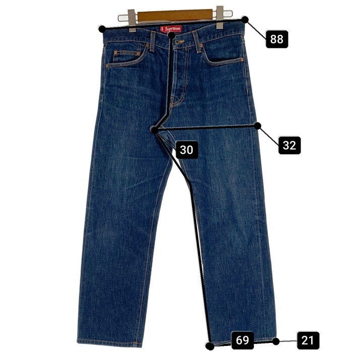 SUPREME シュプリーム SLIM スリムテーパードデニムパンツ インディゴ ボタンフライ 赤耳 Size 34 福生店