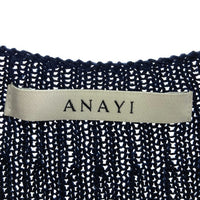 ANAYI アナイ 半袖 コットンリブニット フレンチスリーブ ネイビー size38 瑞穂店