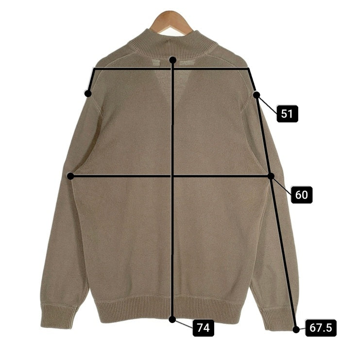 Eddie Bauer エディーバウアー コットン ハーフジップ セーター ベージュ カーキ Size L 福生店