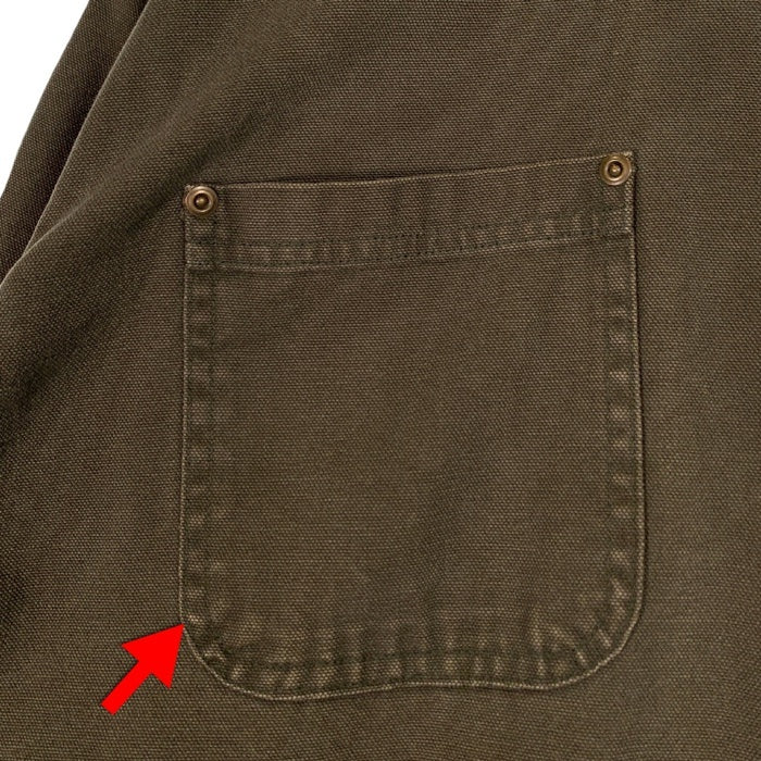 L.L.Bean エルエルビーン ダック地 シャツジャケット 裏地フランネル カーキ カナダ製 Size XL 福生店