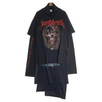 VETEMENTS ヴェトモン 16AW Skull Layered T-Sshirts Dress スカルレイヤード Tシャツ ドレス ブラック WF17DR4 Size L 福生店