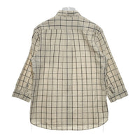 SUGAR CANE シュガーケーン SC36544 リネン混 ウィンドウペーン 七分丈 シャツ オフホワイト×ブラック ボタン付き sizeM 瑞穂店