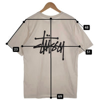 STUSSY ステューシー 両面プリント ロゴ 半袖 Tシャツ ナチュラル Size M 福生店