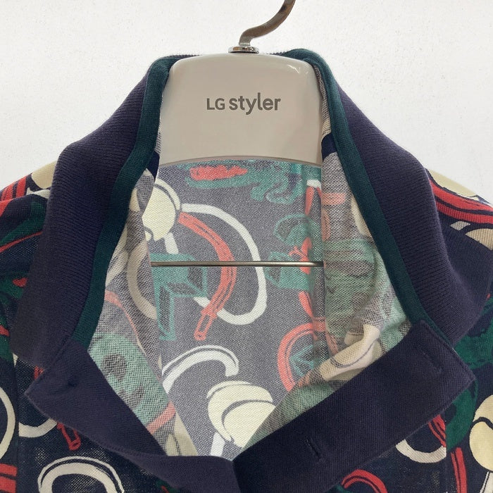 LACOSTE ラコステ ワニ×テニスボール総柄 ポロシャツ ネイビー sizeXS 瑞穂店