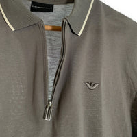 EMPORIO ARMANI エンポリオアルマーニ ハーフジップ 半袖 ポロシャツ ベージュ Size S 福生店