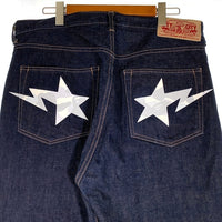 A BATHING APE アベイシングエイプ ベイプスタカモプリント テーパードデニムパンツ ジーンズ インディゴ Size XL 福生店