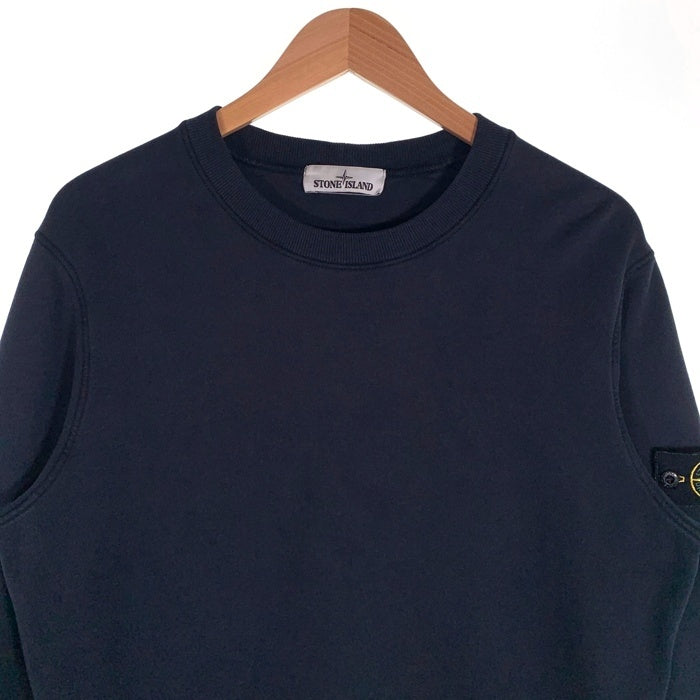 STONE ISLAND ストーンアイランド Cotton Round Neck Long Sleeves ワッペンパッチ スウェットトレーナー ブラック 731563020 Size M 福生店
