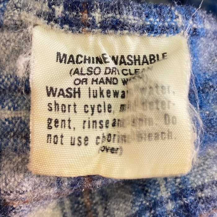 PENDLETON ペンドルトン 80's 白タグ ウール チェック ウエスタンシャツ ブルーxブラウン sizeM 瑞穂店