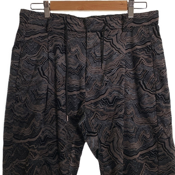 EMPORIO ARMANI エンポリオアルマーニ コットン 総柄 テーパードパンツ ブラック 厚手 Z1P790 Z1812 Size IT 46 福生店
