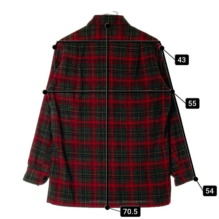 PENDLETON ペンドルトン ウール 長袖シャツ 60s チェック ブラックxレッド sizeS 瑞穂店