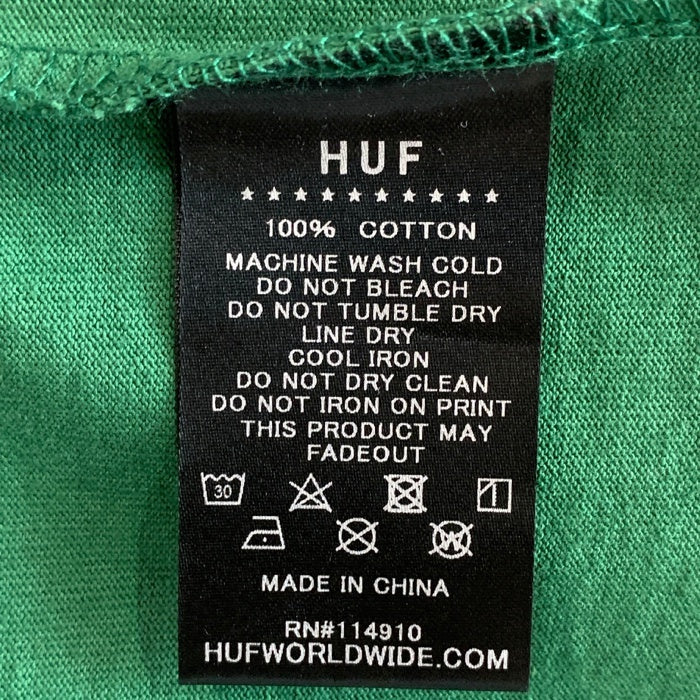 HUF ハフ NY DELIVERY TEE ニューヨークデリバリー Tシャツ グリーン プリント Size L 福生店