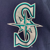 90's majestic マジェスティック Seattle Mariners シアトルマリナーズ 半袖 Tシャツ ネイビー USA製 Size L 福生店