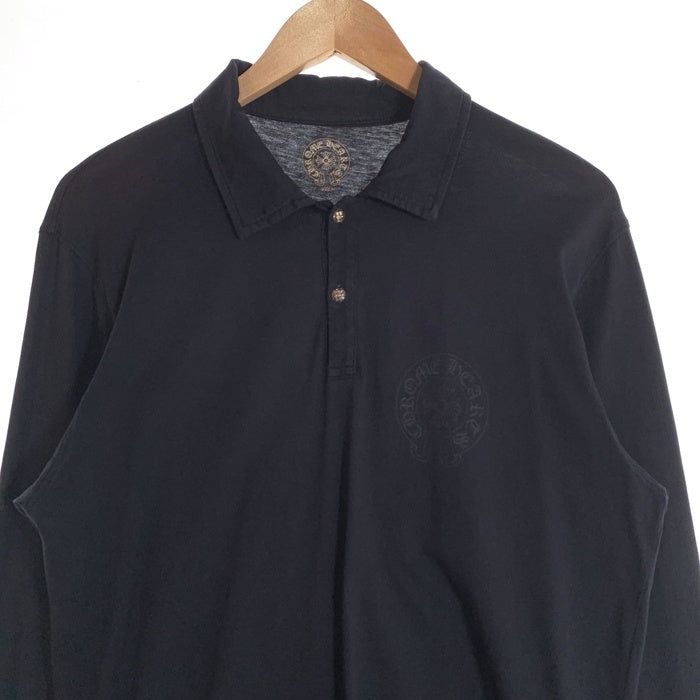 CHROME HEARTS クロムハーツ クロスボールボタン 長袖 ポロシャツ ブラック Size M 福生店