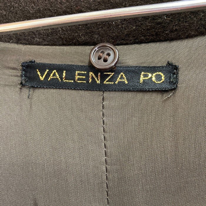 VALENZA PO バレンザポー カシミヤ混 ロングコート ワッペン刺繍 金ボタン ブラウン size40 瑞穂店