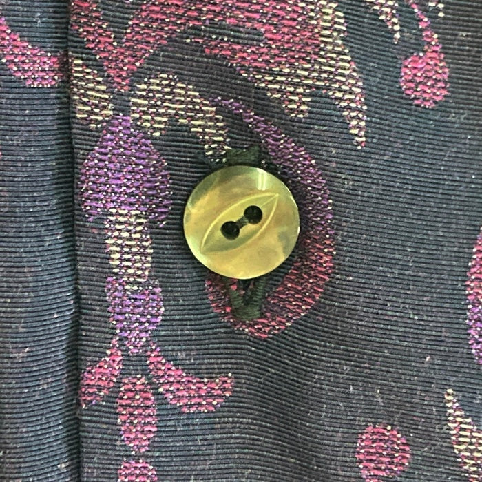 Needles ニードルズ S/S Classic Shirt-CU/R/S ORNAMENT Jq オープンカラーシャツ ジャカード 半袖 ネイビー パープル MR131 Size M 瑞穂店