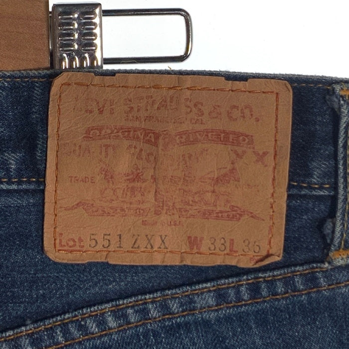 90's LEVI'S リーバイス 551ZXX デニムパンツ ジーンズ インディゴ 555 復刻 98年米国製 Size 33×36 福生店