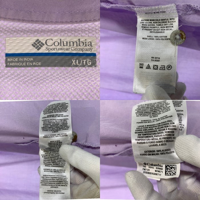 Columbia コロンビア PFG コットン フィッシングシャツ 長袖 ラベンダー Size XL 福生店