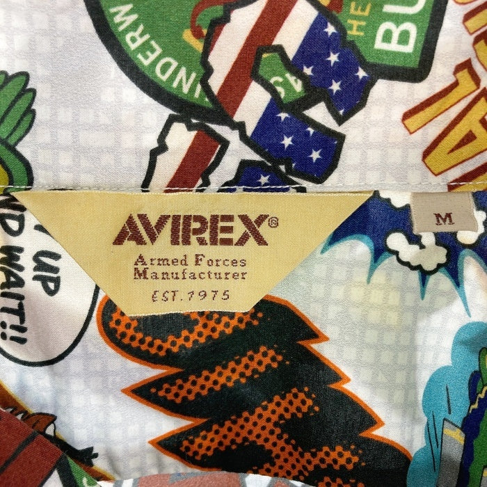 AVIREX アヴィレックス 6125123 NAVALCOMIC アメコミ アロハシャツ ホワイト sizeM 瑞穂店