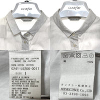 ARTS&SCIENCE アーツアンドサイエンス コットン シャツワンピース プルオーバー ホワイト 0241-L5206-0017 Size 1 瑞穂店