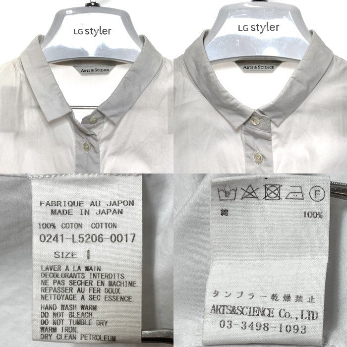 ARTS&SCIENCE アーツアンドサイエンス コットン シャツワンピース プルオーバー ホワイト 0241-L5206-0017 Size 1 瑞穂店