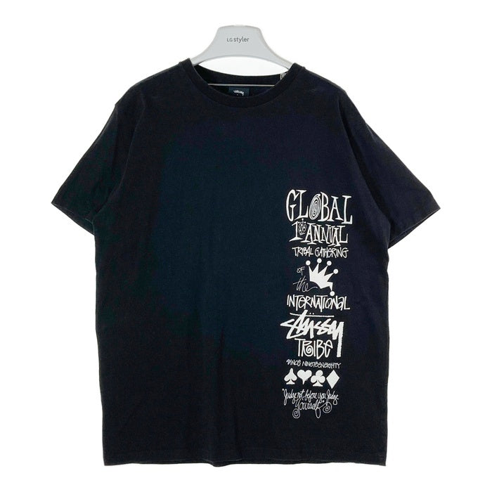 STUSSY ステューシー GLOBAL 1st ANNUAL プリント Tシャツ ブラック sizeL 瑞穂店